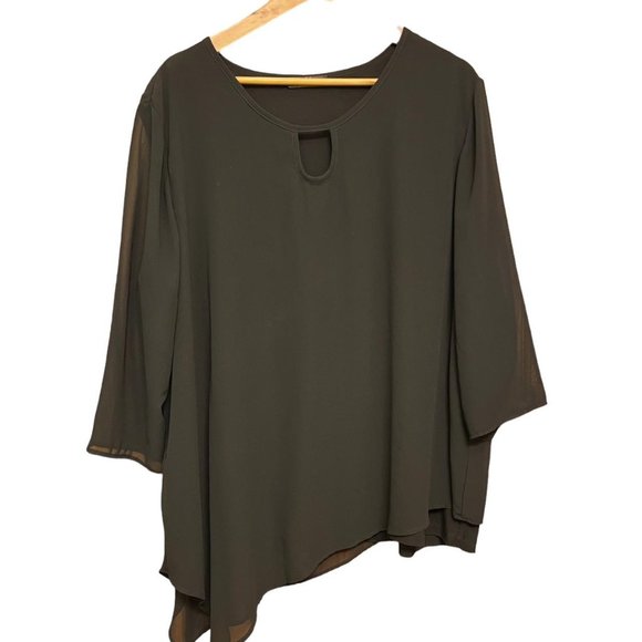 XXL black elegant Very comfy top with 2 layers, the top is a Shiffon layer, ve - Picture 1 of 3